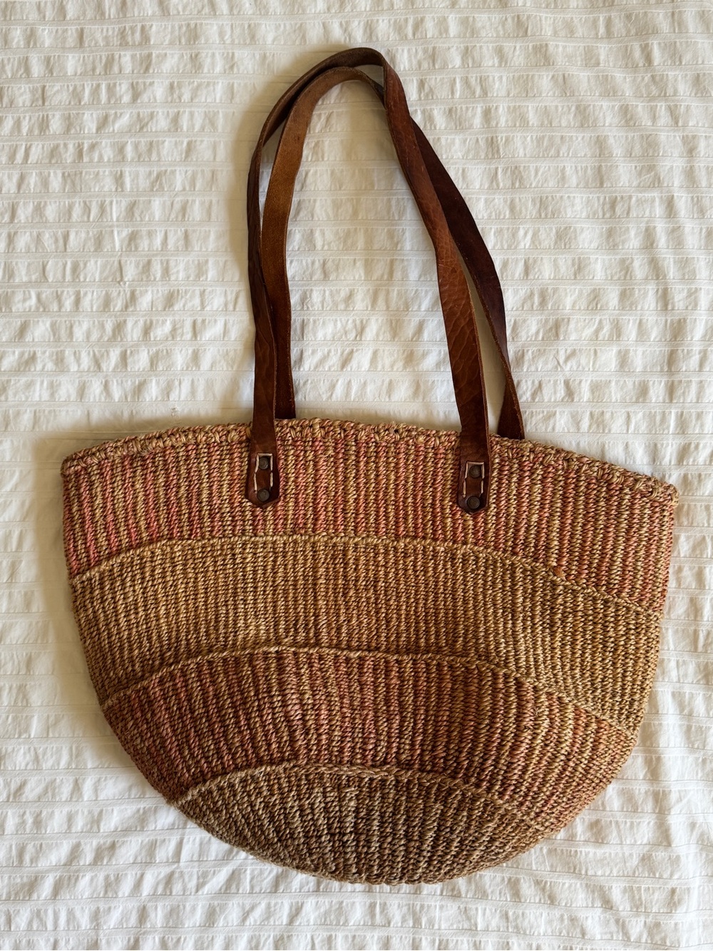 vintage sisal tote
